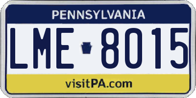 PA license plate LME8015