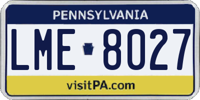 PA license plate LME8027