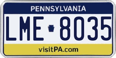 PA license plate LME8035
