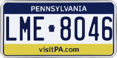 PA license plate LME8046
