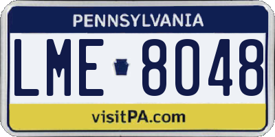 PA license plate LME8048