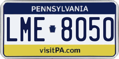 PA license plate LME8050