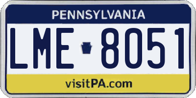PA license plate LME8051