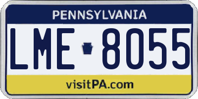 PA license plate LME8055