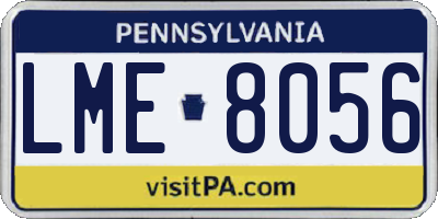 PA license plate LME8056