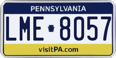 PA license plate LME8057