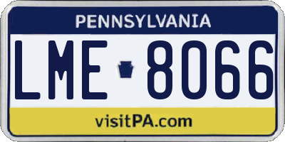 PA license plate LME8066