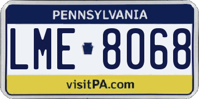 PA license plate LME8068