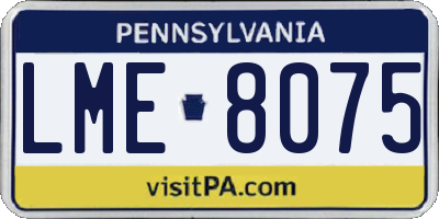 PA license plate LME8075