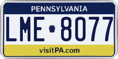 PA license plate LME8077