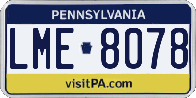 PA license plate LME8078