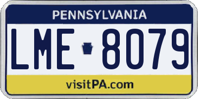 PA license plate LME8079