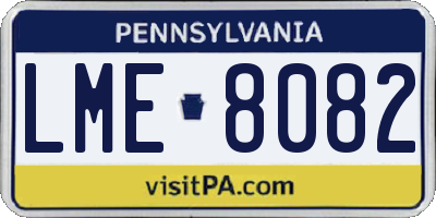 PA license plate LME8082