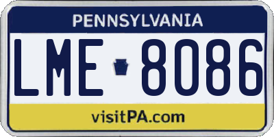 PA license plate LME8086