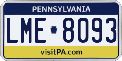 PA license plate LME8093
