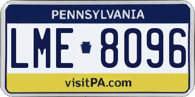PA license plate LME8096