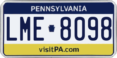 PA license plate LME8098