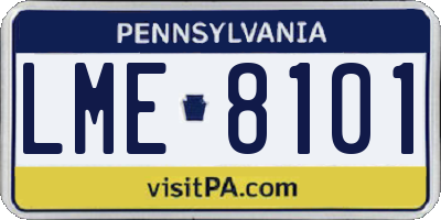 PA license plate LME8101