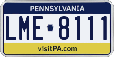 PA license plate LME8111