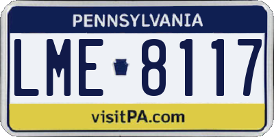 PA license plate LME8117