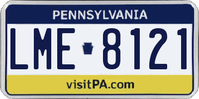 PA license plate LME8121