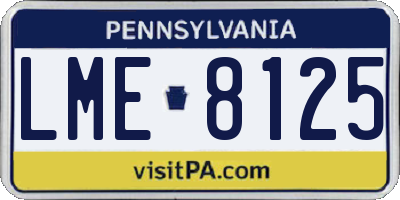 PA license plate LME8125