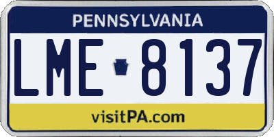 PA license plate LME8137