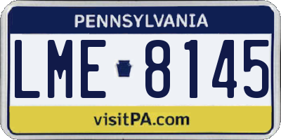 PA license plate LME8145