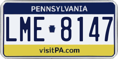 PA license plate LME8147