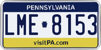 PA license plate LME8153