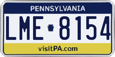 PA license plate LME8154