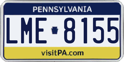 PA license plate LME8155