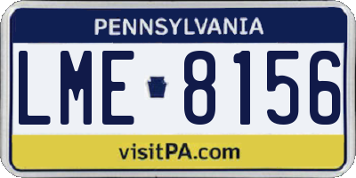 PA license plate LME8156