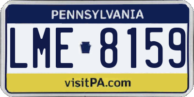 PA license plate LME8159