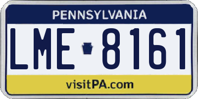 PA license plate LME8161