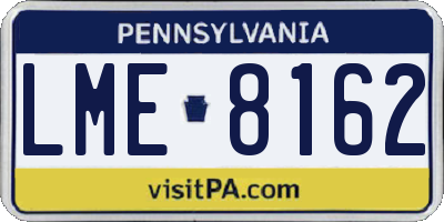 PA license plate LME8162