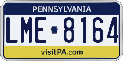 PA license plate LME8164