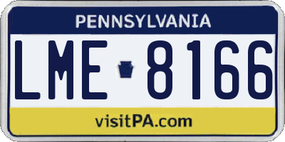 PA license plate LME8166
