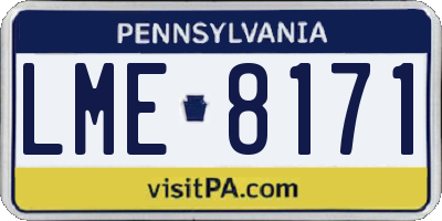 PA license plate LME8171