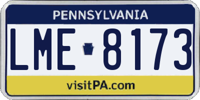 PA license plate LME8173