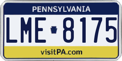 PA license plate LME8175