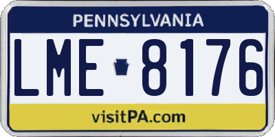 PA license plate LME8176