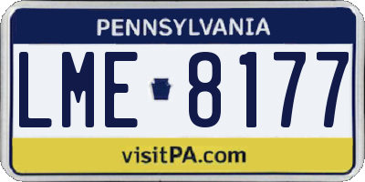 PA license plate LME8177