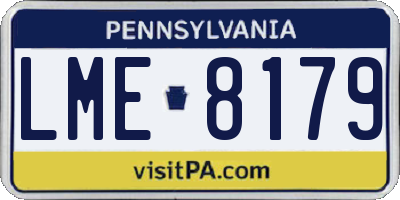 PA license plate LME8179