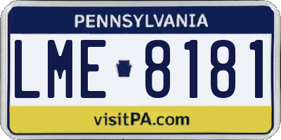 PA license plate LME8181