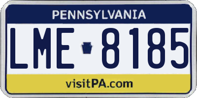 PA license plate LME8185