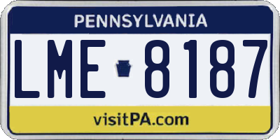 PA license plate LME8187
