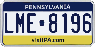 PA license plate LME8196