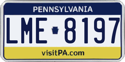 PA license plate LME8197