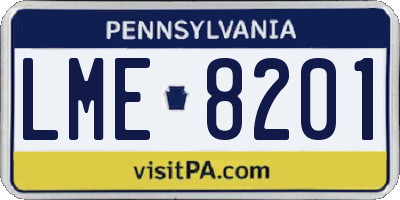 PA license plate LME8201